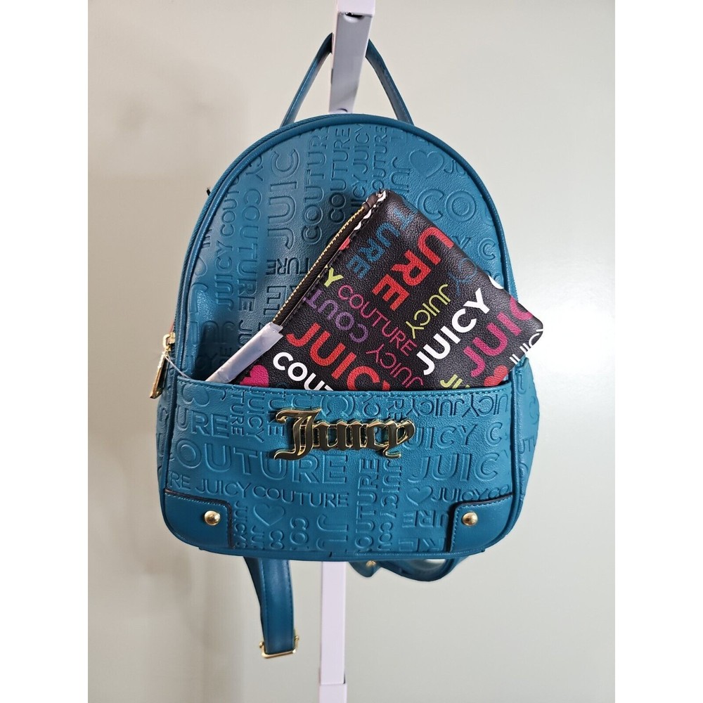 Juicy Couture Deep Lake Blue Backpack With Pullout Pouch